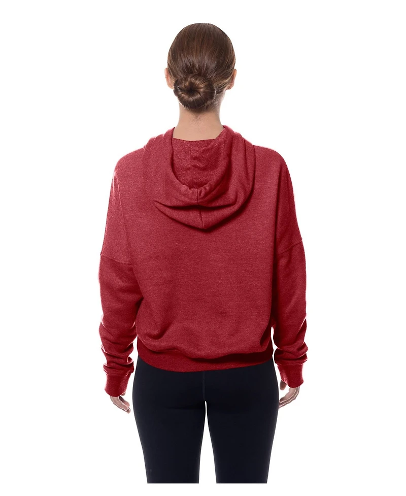 New Era Women's Washington Commanders Throwback Boxy Long-Sleeve Hoodie Sweatshirt