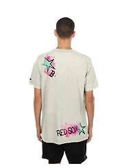 New Era Men's Cream Boston Red Sox Lifestyle Punk Core T-Shirt