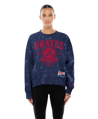 New Era Women's Atlanta Braves Oversized Crewneck Throwback Sweatshirt