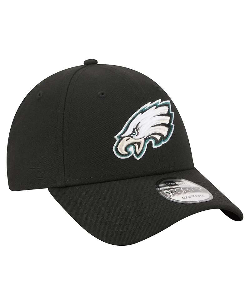 New Era Men's Black Philadelphia Eagles Core Team 9FORTY Adjustable Hat