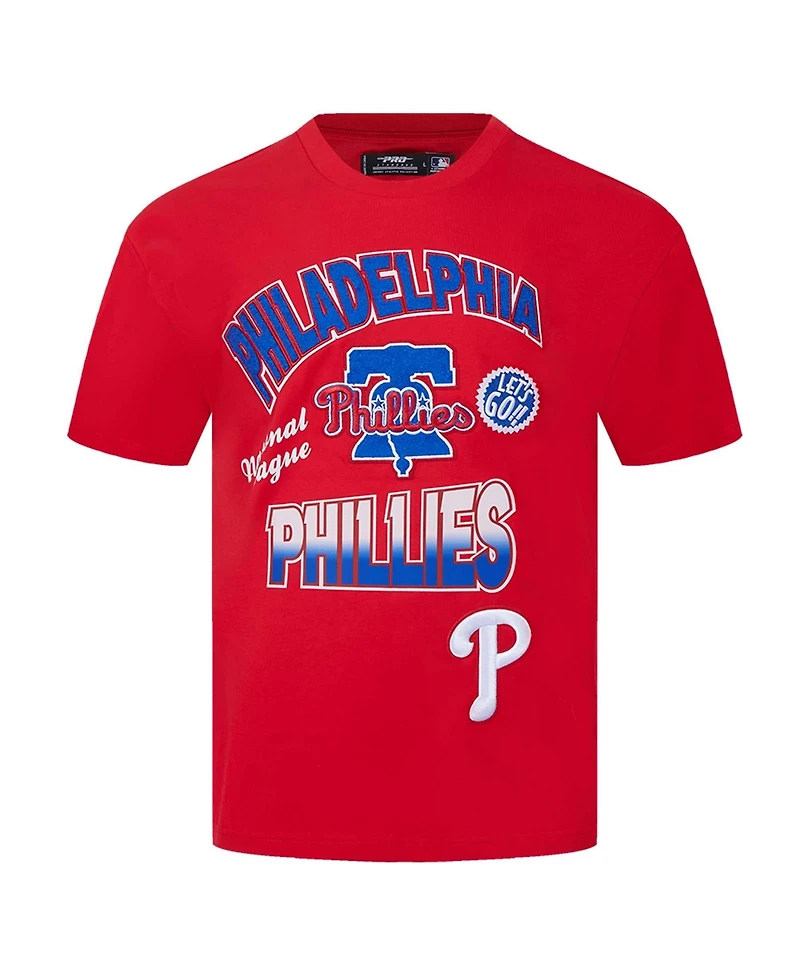 Pro Standard Men's Red Philadelphia Phillies Turn It Up Dropped Shoulder T-Shirt