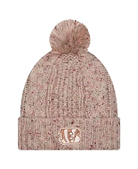 New Era Women's Stone Cincinnati Bengals Trendy Tone Cuffed Pom with Knit Hat