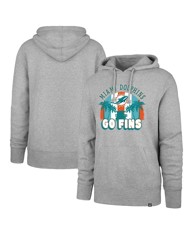 '47 Brand Men's Gray Miami Dolphins Regional Headline Pullover Hoodie
