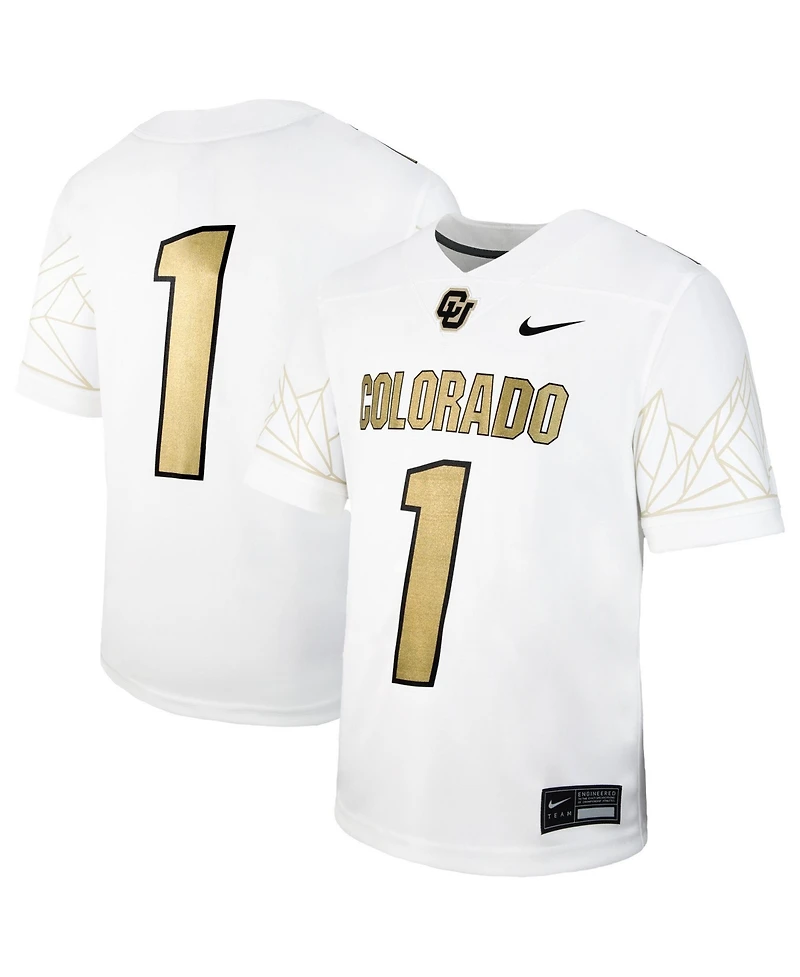Nike Big Boys and Girls 1 White Colorado Buffaloes Alternate Football Game Jersey