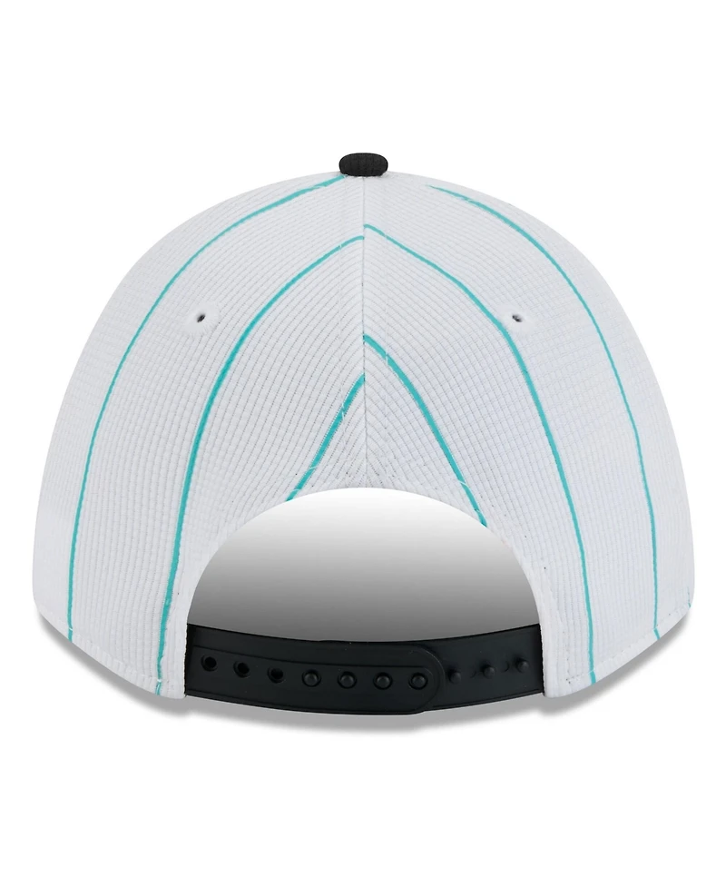 New Era Men's White/Black Miami Marlins 2025 Batting Practice 9FORTY M-Crown Adjustable Hat