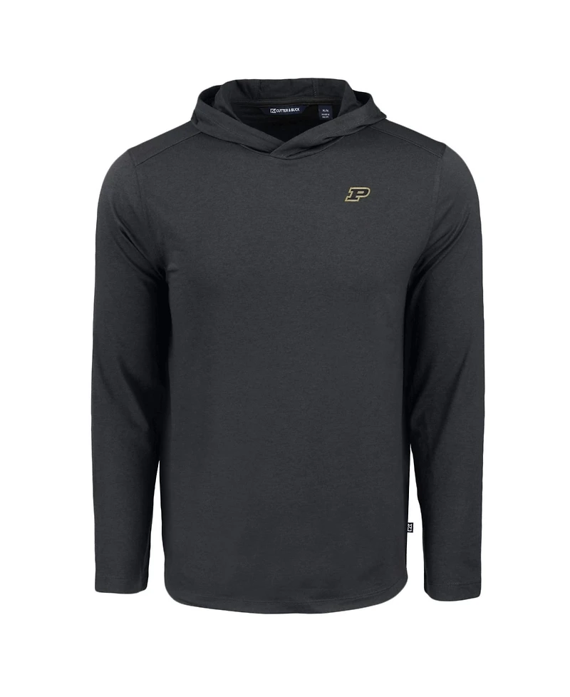 Cutter & Buck Men's Black Purdue Boilermakers Coastline Epic Comfort Eco Long Sleeve Hoodie T-Shirt