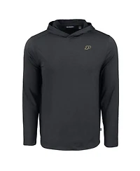 Cutter & Buck Men's Black Purdue Boilermakers Coastline Epic Comfort Eco Long Sleeve Hoodie T-Shirt