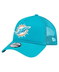 New Era Big Boys and Girls Aqua Miami Dolphins Main A-Frame 9FORTY Adjustable Hat