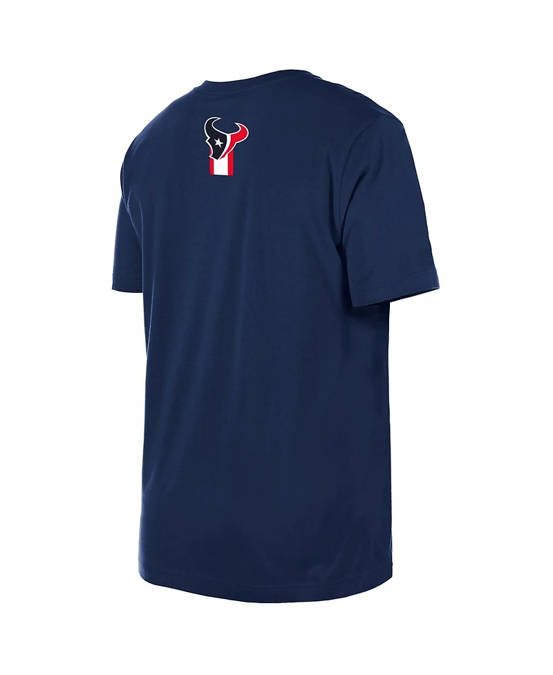 New Era Men's Navy Houston Texans 3rd Down High Density Print T-Shirt
