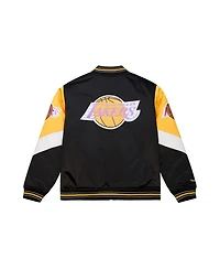 Mitchell & Ness Men's Black Los Angeles Lakers Throw It Back Heavyweight Full-Zip Satin Jacket