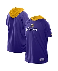 New Era Men's Purple Minnesota Vikings Combine Authentic Hooded Raglan Short-Sleeve T-Shirt