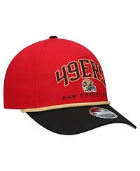 New Era Big Boys and Girls Scarlet/Black San Francisco 49ers Arch Coolera 9FORTY A-Frame Adjustable Hat