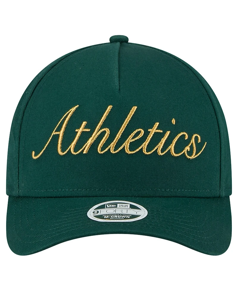 New Era Women's Green Athletics Metallic A-Frame 9FORTY Adjustable Hat