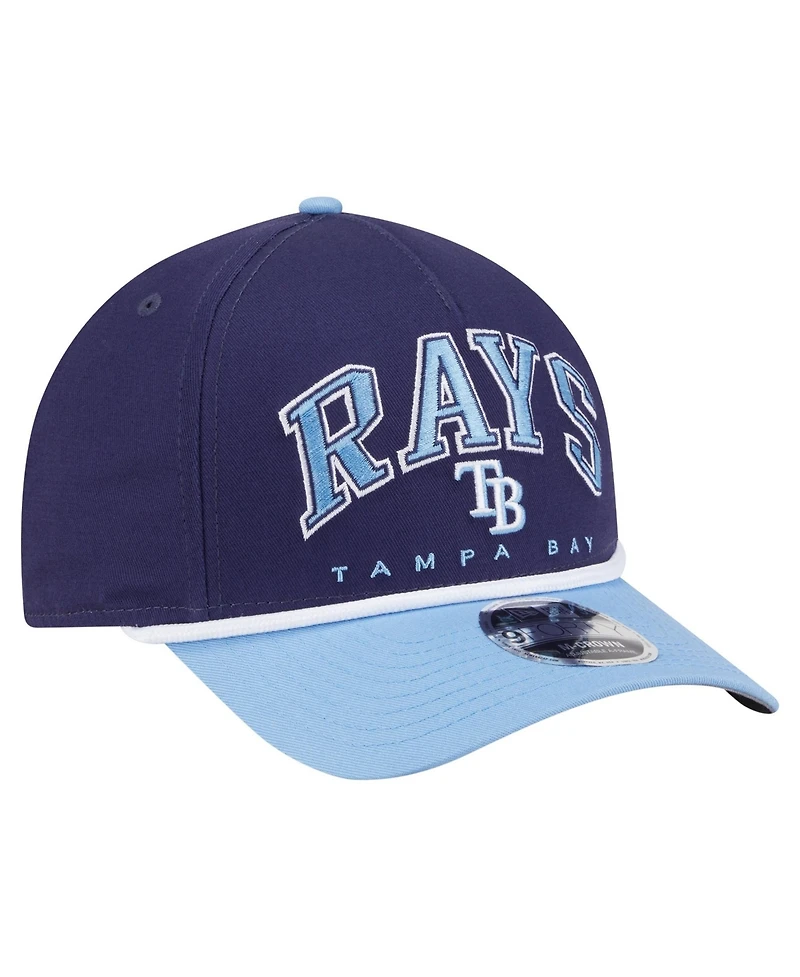New Era Men's Navy/Light Blue Tampa Bay Rays Arch 9FORTY A-Frame M-Crown Adjustable Hat