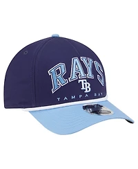 New Era Men's Navy/Light Blue Tampa Bay Rays Arch 9FORTY A-Frame M-Crown Adjustable Hat