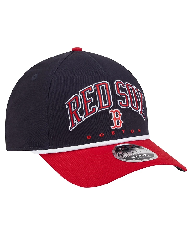 New Era Men's Navy/Red Boston Red Sox Arch 9FORTY A-Frame M-Crown Adjustable Hat