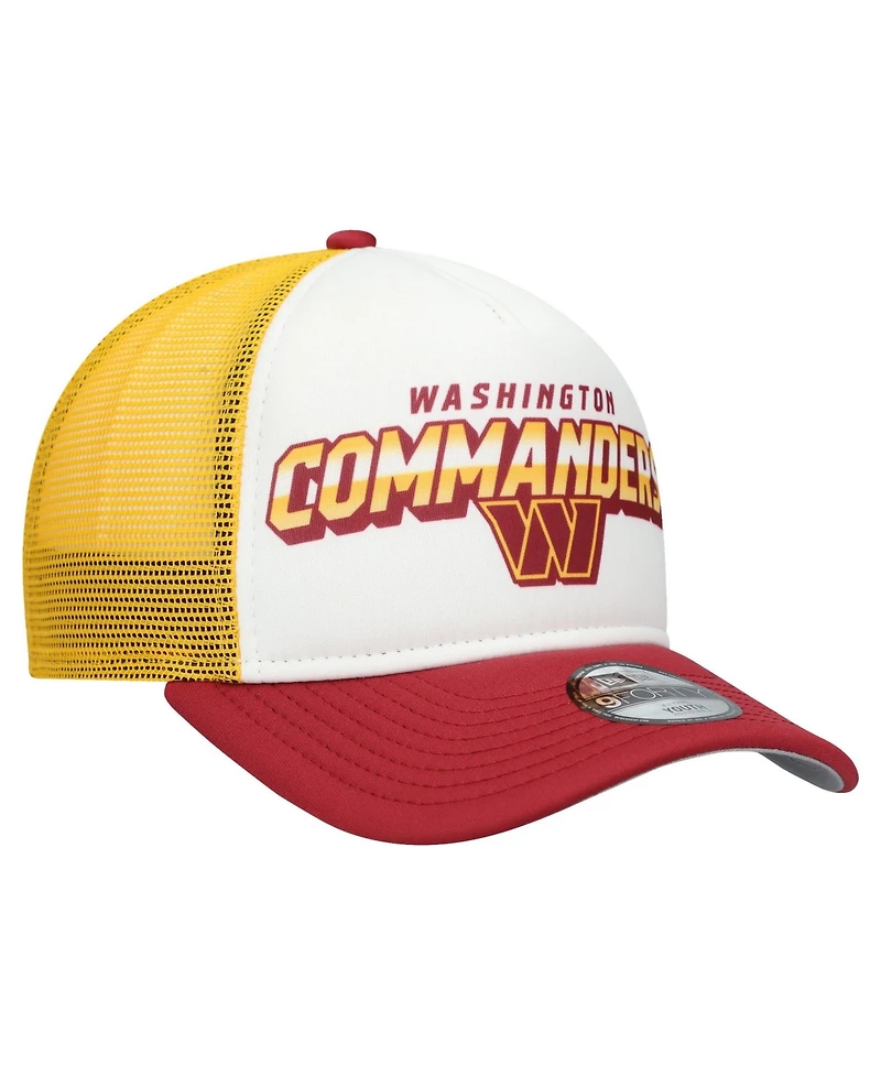 New Era Big Boys and Girls White/Burgundy Washington Commanders Streak 9FORTY A-Frame Adjustable Hat