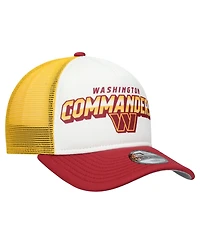 New Era Big Boys and Girls White/Burgundy Washington Commanders Streak 9FORTY A-Frame Adjustable Hat