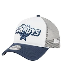 New Era Big Boys and Girls White/Navy Dallas Cowboys Streak 9FORTY A-Frame Adjustable Hat