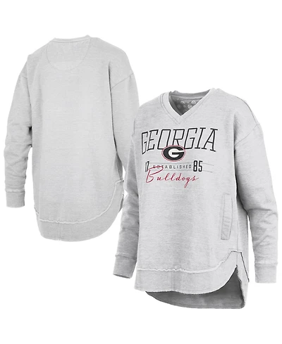 Pressbox Women's Georgia Bulldogs Marcus East Hall Poncho Graphic V-Neck Sweatshirt