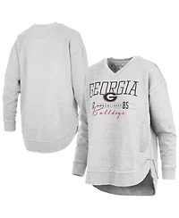 Pressbox Women's Georgia Bulldogs Marcus East Hall Poncho Graphic V-Neck Sweatshirt