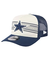 New Era Big Boys and Girls Cream/Navy Dallas Cowboys Banner A-Frame 9FIFTY Trucker Snapback Hat