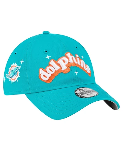 New Era Big Girls Aqua Miami Dolphins Cheer 9TWENTY Adjustable Hat