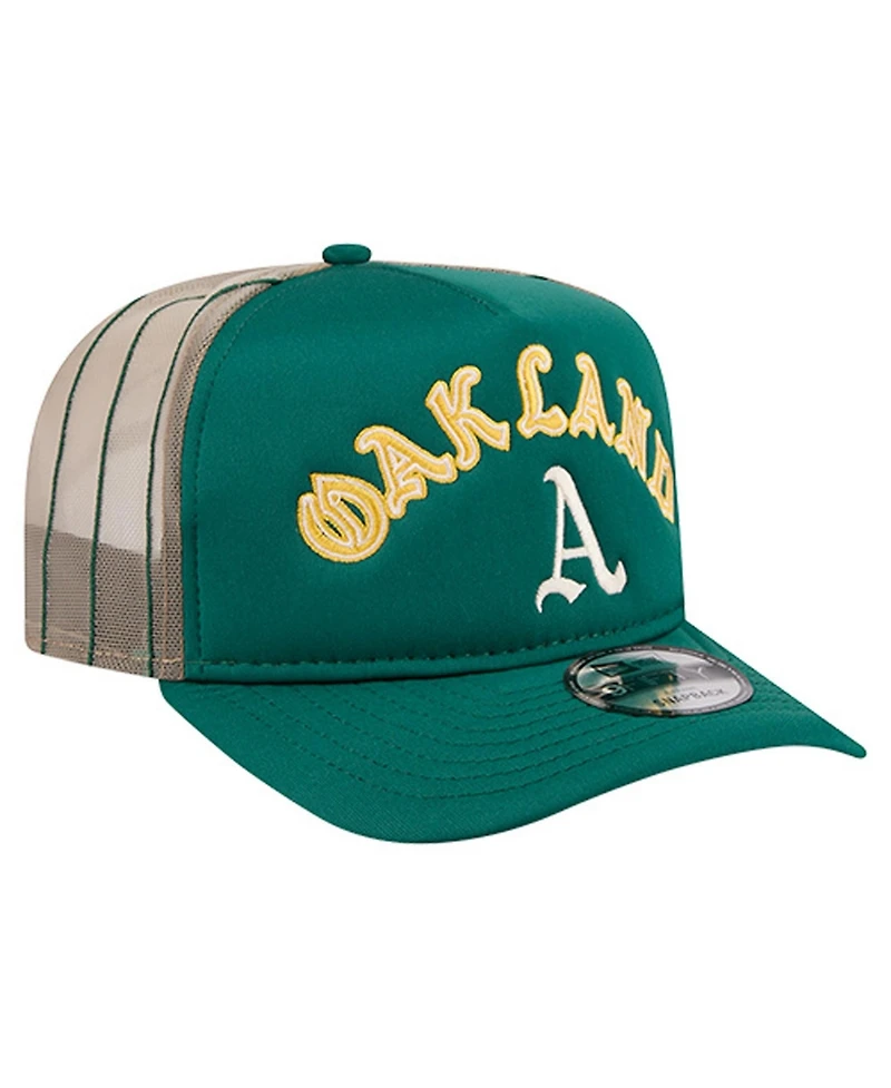 New Era Men's Kelly Green Oakland Athletics Vintage Arched Foam Front 9FIFTY A-Frame Adjustable Trucker Hat