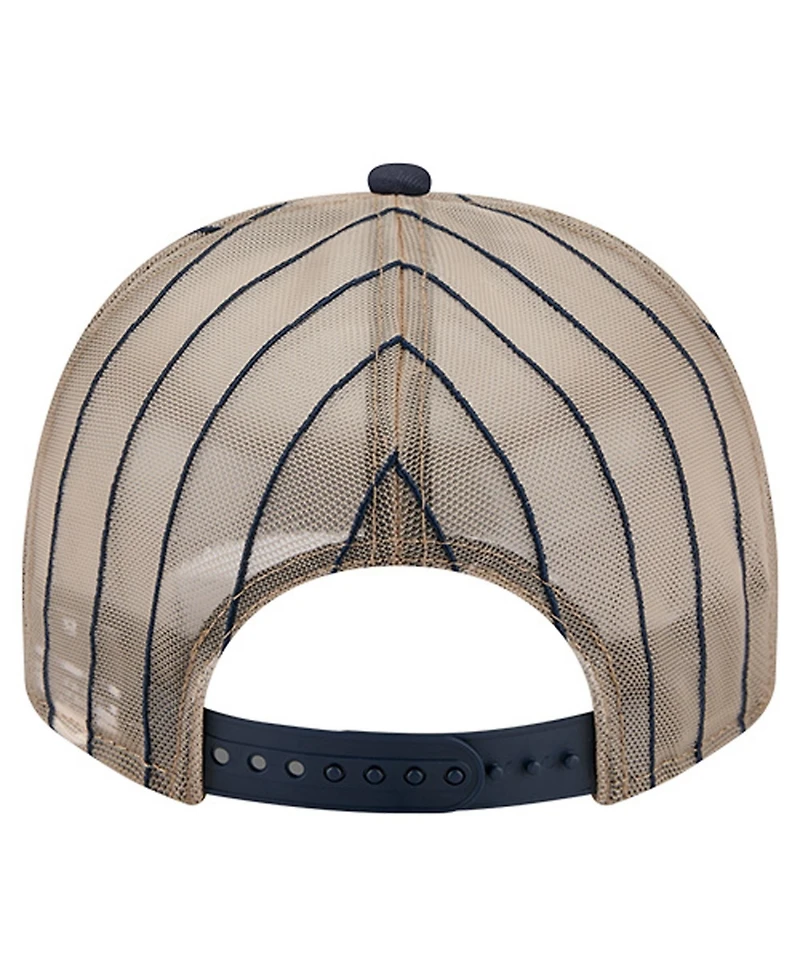 New Era Men's Navy Houston Astros Vintage Arched Foam Front 9FIFTY A-Frame Adjustable Trucker Hat
