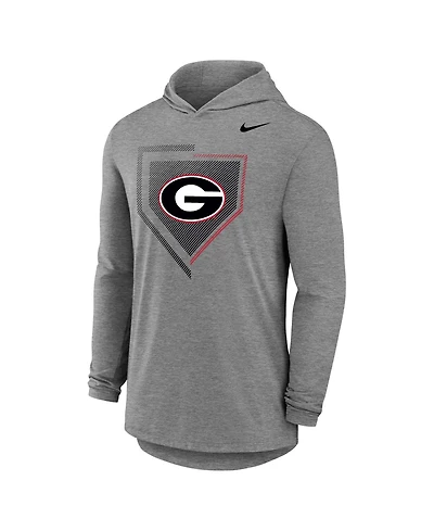 Nike Men's Gray Georgia Bulldogs 2026 Ncaa Baseball College World Series Dugout Long Sleeve Hooded T-Shirt