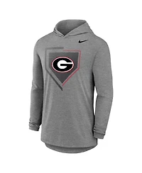 Nike Men's Gray Georgia Bulldogs 2026 Ncaa Baseball College World Series Dugout Long Sleeve Hooded T-Shirt