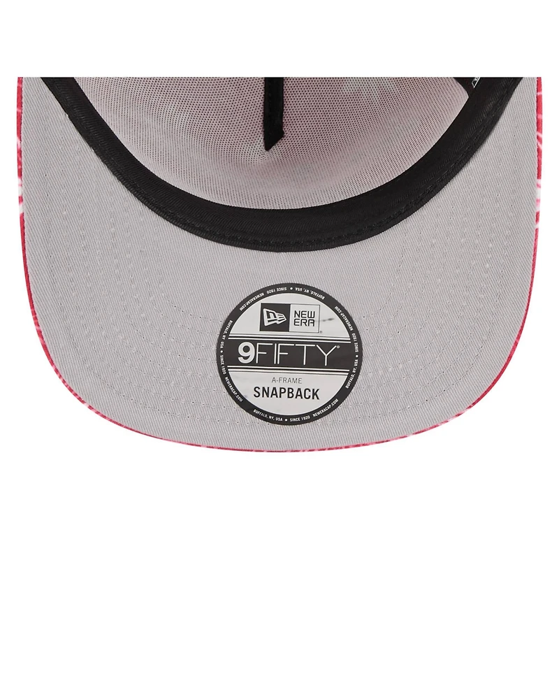 New Era Men's Scarlet San Francisco 49ers Palm Print A-Frame 9FIFTY Snapback Hat