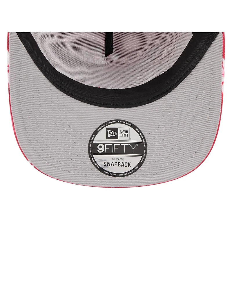 New Era Men's Red Kansas City Chiefs Palm Print A-Frame 9FIFTY Snapback Hat