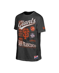 New Era Men's Black San Francisco Giants Oversized Throwback Distressed T-Shirt