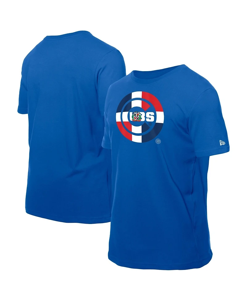New Era Men's Royal Chicago Cubs Dominican Republic Flag Logo T-Shirt