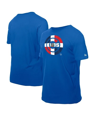 New Era Men's Royal Chicago Cubs Dominican Republic Flag Logo T-Shirt