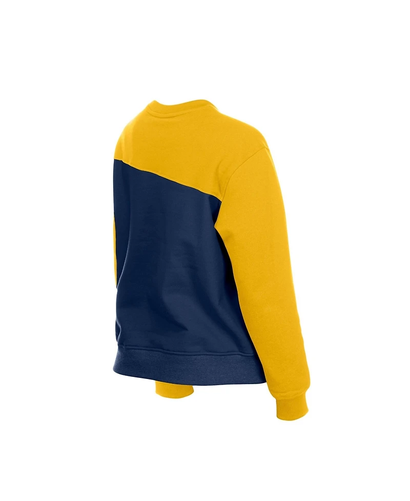 New Era Women's Milwaukee Brewers Crewneck Color Block Sweatshirt