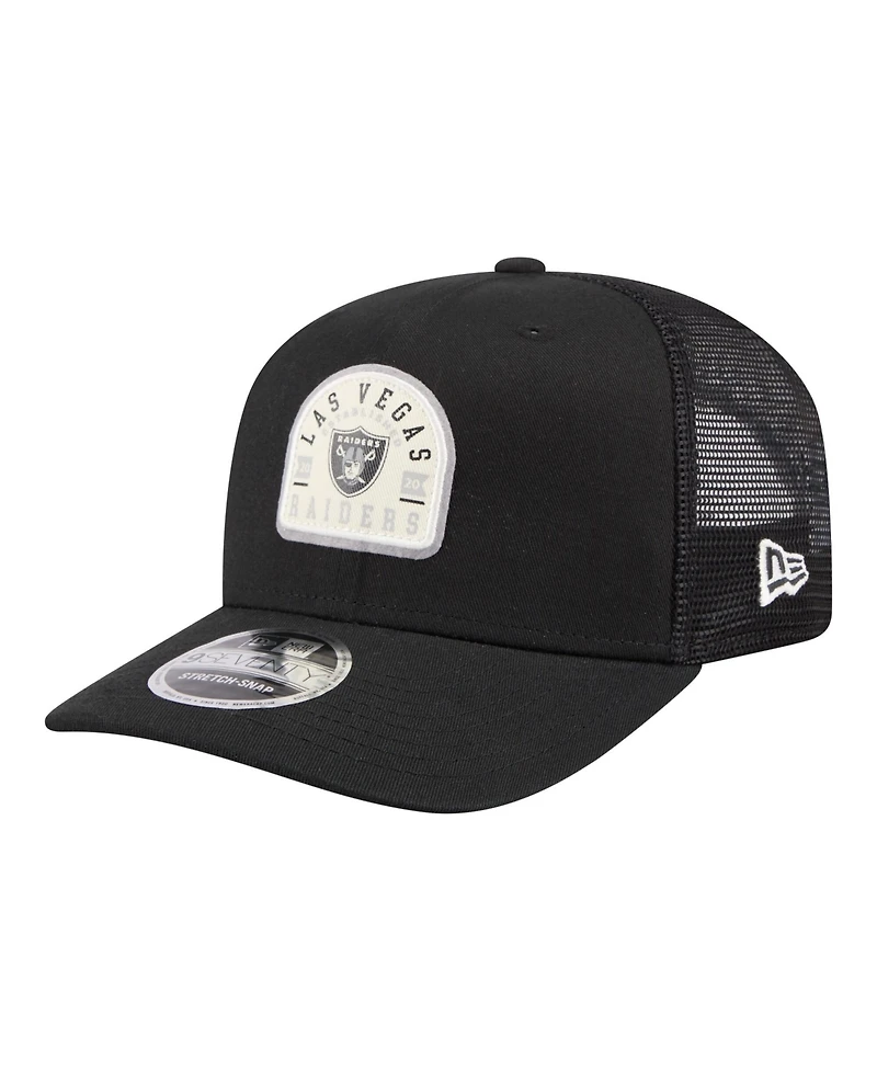 New Era Men's Black Las Vegas Raiders Contest 9SEVENTY Adjustable Trucker Hat