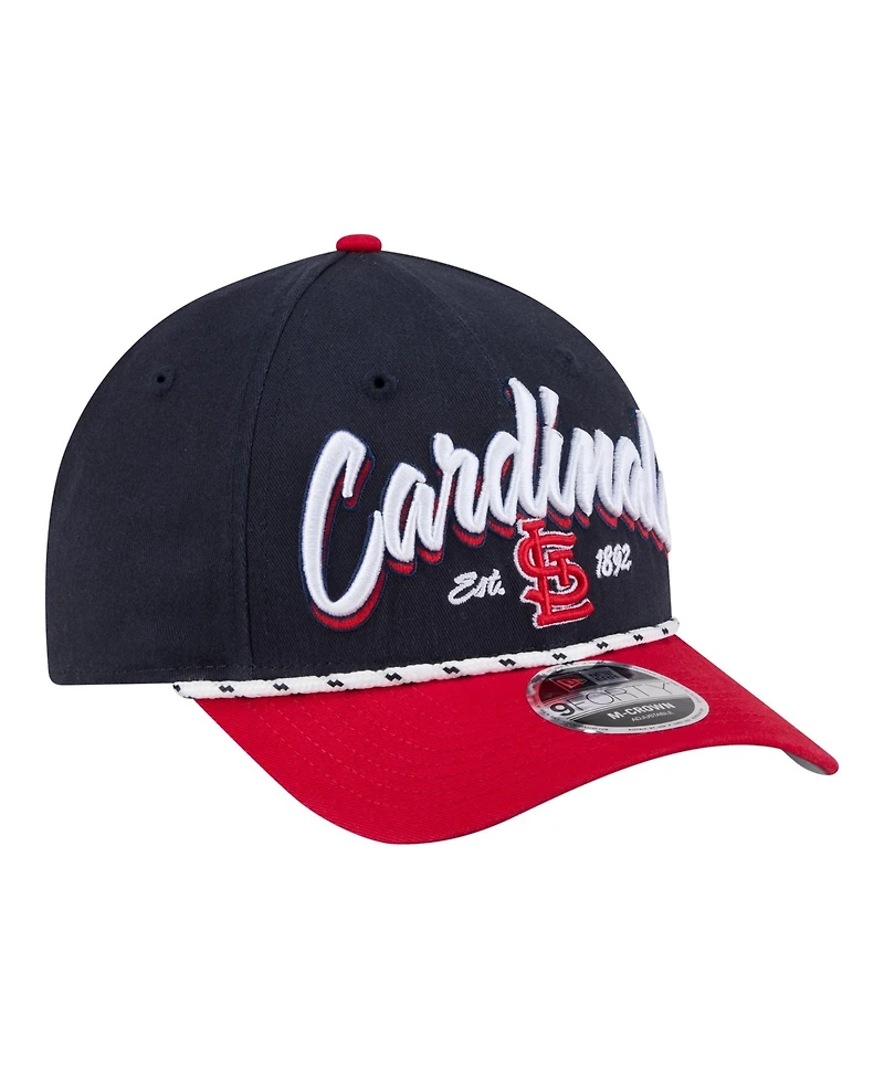 New Era Men's Navy/Red St. Louis Cardinals Team Loyal 9FORTY M-Crown Adjustable Hat