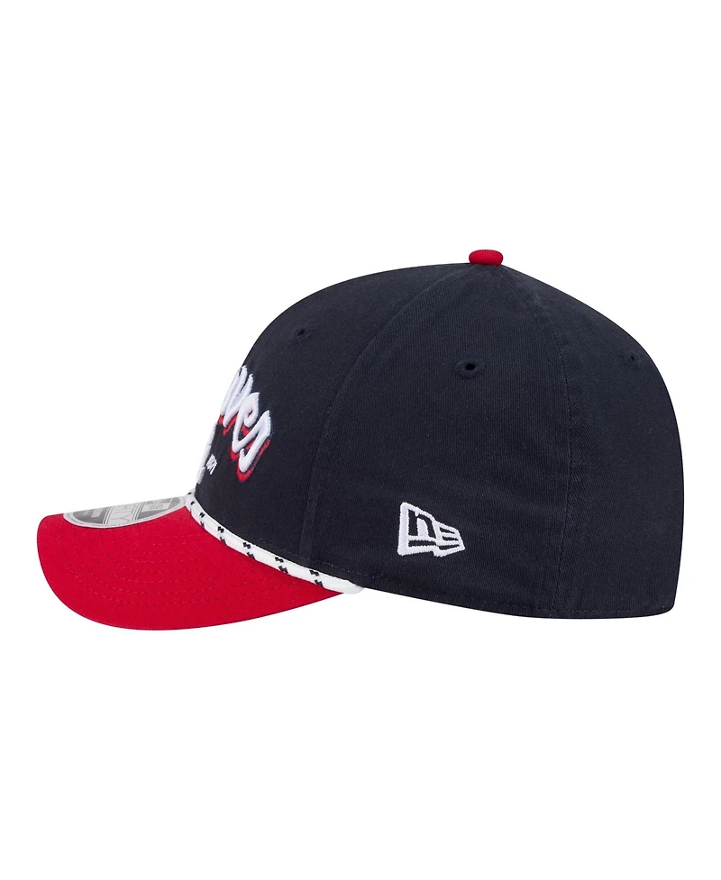 New Era Men's Navy/Red Atlanta Braves Team Loyal 9FORTY M-Crown Adjustable Hat
