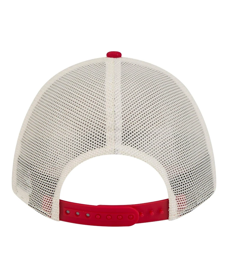 New Era Women's Light Beige/Red Philadelphia Phillies Retro 9FORTY M-Crown A-Frame Trucker Adjustable Hat