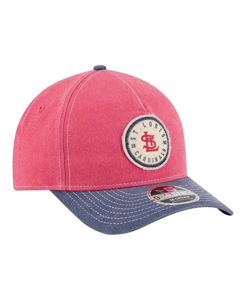 New Era Men's Red/Navy St. Louis Cardinals Felt M-Crown 9FORTY Adjustable Hat