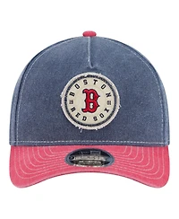 New Era Men's Navy/Red Boston Red Sox Felt M-Crown 9FORTY Adjustable Hat
