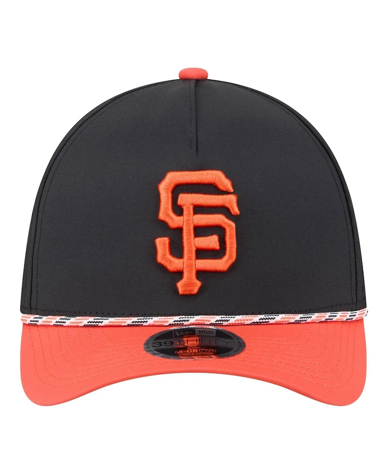 New Era Men's Black/Orange San Francisco Giants Rope M-Crown A-Frame 39THIRTY Flex Hat