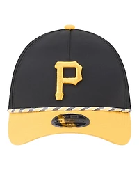 New Era Men's Black/Gold Pittsburgh Pirates Rope M-Crown A-Frame 39THIRTY Flex Hat