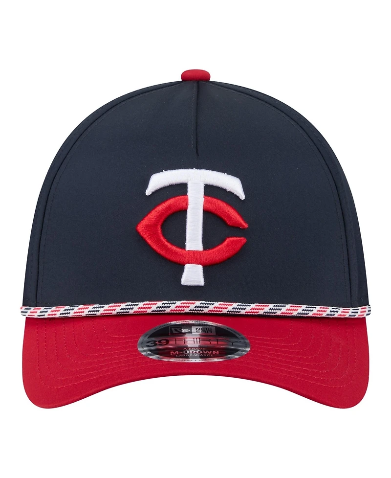 New Era Men's Navy/Red Minnesota Twins Rope M-Crown A-Frame 39THIRTY Flex Hat