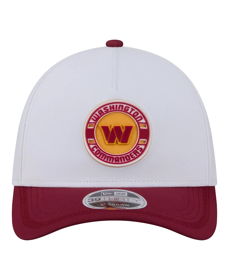 New Era Men's Gray/Burgundy Washington Commanders Patch 39THIRTY A-Frame M-Crown Perforated Flex Hat
