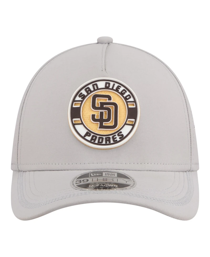 New Era Men's Gray San Diego Padres Patch 39THIRTY A-Frame M-Crown Perforated Flex Hat