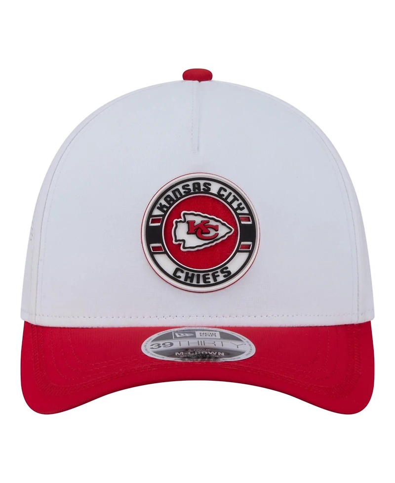 New Era Men's White/Red Kansas City Chiefs Patch 39THIRTY A-Frame M-Crown Perforated Flex Hat