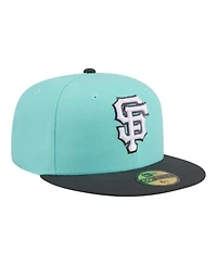 New Era Men's Turquoise/Charcoal San Francisco Giants Two-Tone Color Pack 59FIFTY Fitted Hat